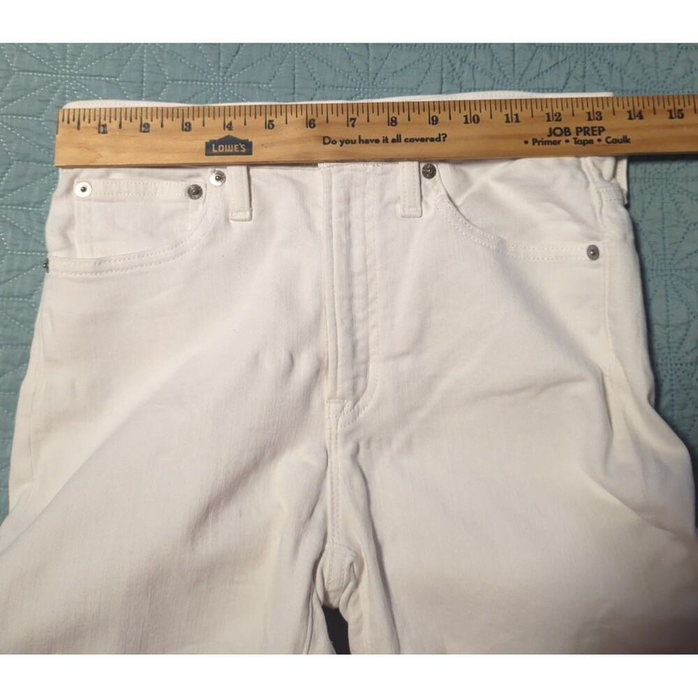 J. Crew 10" High Rise Toothpick Jeans White Sz 27 Preppy Stretch Ankle Length - Picture 9 of 12